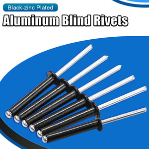 Rivets aveugles en aluminium à tête dôme à grande bride, haute qualité, prix usine, revêtement noir en poudre, M2.4 M2.8 M3 M3.2 M4 M5 - Product Image 2