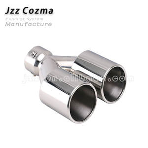 Embout d'échappement de voiture modifié, type Y, entrée 3 pouces, double sortie 4 pouces, longueur totale 9,45 pouces, acier inoxydable argenté, embouts d'échappement doubles - Product Image 4