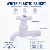 Robinet fileté en PVC avec poignée en plastique, résistant à la corrosion, pour l'irrigation domestique, le jardin et la ferme, vente en gros OEM