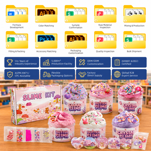Custom 6 Pack Kids <b>Slime</b> <b>Kit</b> Butter Cloud Crystal <b>Slime</b> Toy Set with Charms OEM Wholesale Party Favor Gift Supplier for Retailer - Product Image 5