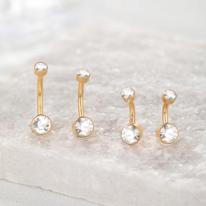 Gaby ASTM F136 Titan Bauchnabelpiercings Neuer Weißer Kubischer Zirkonia Bauchnabelring Zylinder Bauchnabelpiercing G23 Körperschmuck - Product Image 5