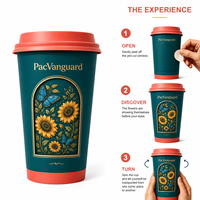 Gobelets en papier rotatifs avec logo personnalisé, essentiels pour les cafés, plusieurs options de taille, emballage prêt à la vente, gobelets en papier de 12 oz pour le café
