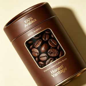 Honest Vantage Premium Select Coffee Beans 100% Arabica Rigid Cylinder <b>Packaging</b> Gold Foil Design - Product Image 6