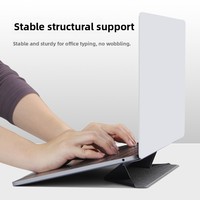 Support pliable pour tablette et ordinateur portable, fin, léger, en cuir, respirant, dissipant la chaleur, réglable en hauteur