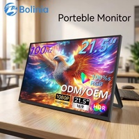 Moniteur portable 21,5 pouces 1920x1080 100Hz IPS ultra fin Type-C, deuxième écran pour ordinateur portable de jeu avec support pliable