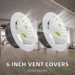 Ventilaciones de Techo Redondas Ajustables de ABS de 6 Pulgadas, 2.0 mm de Grosor, Blancas, para Ventilación de Sala de Estar, Cocina, Baño y Oficina - Product Image 1