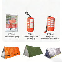 Tente d'urgence d'extérieur, sac de couchage résistant au froid, couverture thermique, kit de survie portable pour le camping