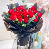 Bouquet fleur papier d'emballage pour emballage papier cadeau Offre Spéciale fleuriste fournitures bord d'or papier étanche
