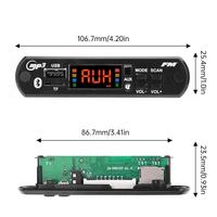 Placa de decodificación de audio con pantalla a color de 5v/12v, placa de decodificación BT 5.0 Mp3, lector de tarjetas compatible con función BT