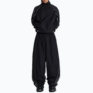 Pantalon en polyester avec passepoil pour homme, couleur unie, OEM, pantalon de sport streetwear pour homme, taille élastique, coupe ample décontractée, pantalon de jogging baggy - Product Image 3