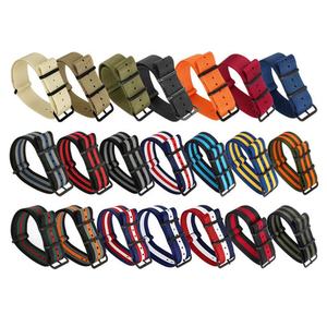 Bracelet de Montre de Luxe <span class=keywords><strong>Daniel</strong></span> <span class=keywords><strong>Wellington</strong></span> à Boucle Noire avec Rayures en Nylon Blanc Gris Bleu – Disponible en Tailles 18mm, 20mm, 22mm - Product Image 2