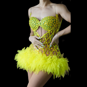 Sexy strass 2 pezzi Set festa di compleanno tubino abito da scena donna corto Club di paillettes abito da sera Bodycon abito da sera - Product Image 1