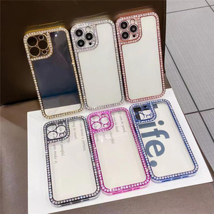 Rhinestone Trang Trí Nội Thất Rõ Ràng Trường Hợp Điện Thoại, <span class=keywords><strong>Bumper</strong></span> Rõ Ràng Trường Hợp Bảo Vệ Long Lanh Lấp Lánh <span class=keywords><strong>Bling</strong></span> Trường Hợp Đối Với iPhone 14 15 Pro Max - Product Image 3