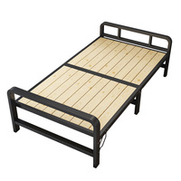 Lit simple pliant moderne en acier – Cadre de lit métallique pliable pour bureau, maison, pause déjeuner
