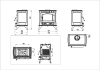 Estufa de Leña de Hierro Fundido, Horno Moderno Ecológico y Seguro para Uso en Interiores/Exteriores, Tamaño Pequeño, Garantía de 3 Años, Gnee Garden
