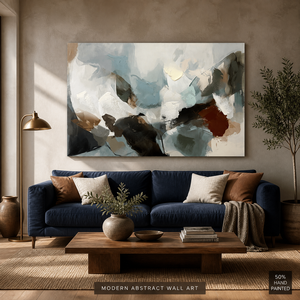 Stampa su Tela Astratta di Alta Qualità, Dipinto a Olio Fatto a Mano, Arte Murale Incorniciata per Decorazione d'Interni di Uffici, Hotel e Gallerie - Product Image 1