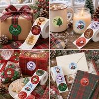 Autocollants décoratifs personnalisés de Noël, d'Halloween et de fêtes, autocollants mignons pour sceller, étiquettes adhésives imperméables pour emballages