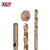 XKIT 5 pièces 10,5 mm entièrement rectifiées, revêtement en oxyde, HSSE 135, jeu de forets hélicoïdaux auto-centreurs résistants à l'usure DIN338 pour l'acier inoxydable