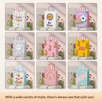 Sac cadeau personnalisé style sac à main, aspect haut de gamme, en papier kraft rose et bleu, pour faveurs de fête, emballage cadeau, sacs de transport pour pâtisserie