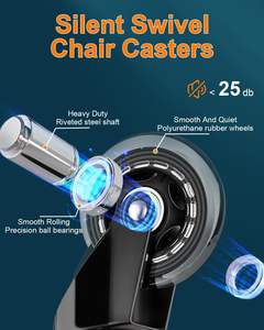 Klare Bürostuhl räder Ersatz gummi räder für Game Desk Universal <span class=keywords><strong>Fit</strong></span> 3-Zoll-Hochleistungs-Stuhlrolle, geräusch frei - Product Image 2