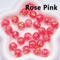 Perles acryliques rondes de haute qualité de 16 mm avec remplissage de sequins en résine colorée en forme de cœur pour la fabrication de bijoux DIY
