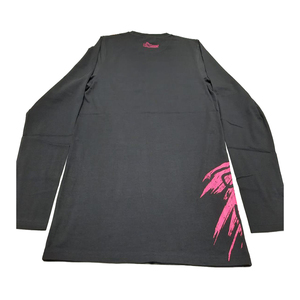 T-shirt à manches longues pour homme, gris foncé, rose, col rond, imprimé graphique, décontracté, streetwear, haut confortable, 100 % coton - Product Image 1