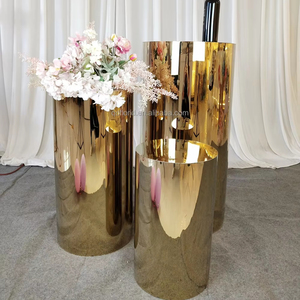 L93 personalizado elegante plata oro cilindro postre Mesa pastel Pedestal soportes <span class=keywords><strong>para</strong></span> boda <span class=keywords><strong>cumpleaños</strong></span> fiesta evento decoración <span class=keywords><strong>de</strong></span> <span class=keywords><strong>fondo</strong></span> - Product Image 3