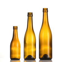 Bouteille de verre vide personnalisée pour spiritueux et brandy, 187ml, 375ml, 500ml, 750ml, avec bouchon en aluminium, à vendre à prix abordable