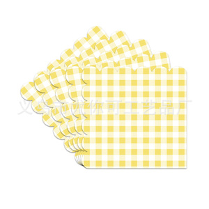 Yellow Plaid <b>Disposable</b> Party <b>Tableware</b> Set Plates Napkins Cutlery For Birthday Parties Decorations - Product Image 4