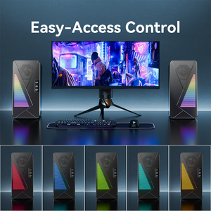 Altavoz RGB portátil USB <span class=keywords><strong>2</strong></span>,0 Altavoces para juegos de computadora para PC Escritorio Multimedia Altavoz de diente azul con cable - Product Image 6