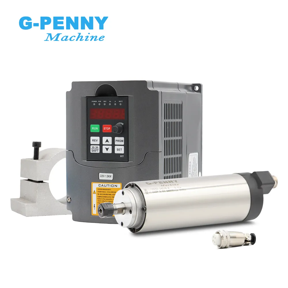 G-Penny 0.8kw Er11 Luchtgekoelde Spindel Motor D 65Mm 4 Stuks Lagers & 1.5kw Hy Omvormer & 65Mm Beugel