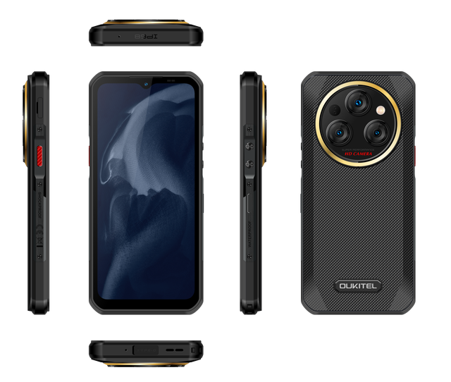 OUKITEL WP35 Pro IP68 Android 14.0 Rugged Phone With Side Fingerprint 12GB + 512 GB 5G Smart Phone