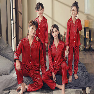 Ddp Kerst Dames Lange Mouwen Zijden Pyjama Pak Santa Claus Xmas Pyjama Familie Kerst Zijde Pyjama Plus Size Vrouwen - Product Image 4