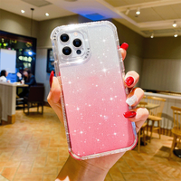 Coque de téléphone portable personnalisable TPU cellule colorée dégradé paillettes époxy non jaunissant pour iphone 16 Pro Max 15 14 Plus 13