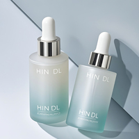 Flacons compte-gouttes en verre pour sérum pour les yeux, huile de massage cosmétique faciale, logo personnalisable, finition mate de luxe, épaule plate, 30 ml, 50 ml