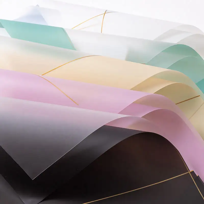 Desain baru kertas pembungkus plastik bunga kertas bungkus untuk buket kemasan warna-warni kertas pembungkus Hadiah Bunga