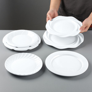 <b>Melamine</b> tableware, commercial catering, white lace <b>plate</b>, imitation porcelain <b>plate</b>, restaurant cold dish <b>plate</b>, banquet - Product Image 1