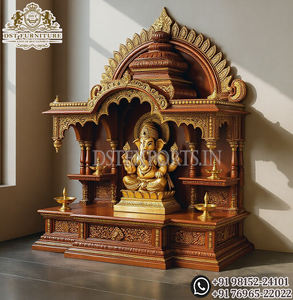 Mandir traditionnel indien en bois de teck de style Haveli du sud de l'Inde, mandir en bois de teck pour la prière, artisanat de designer, mandir pour la prière fabriqué aux États-Unis - Product Image 6