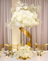 Support floral géométrique en spirale en métal doré et argenté de luxe, de haute qualité, pour décorations d'événements et centres de table de mariage