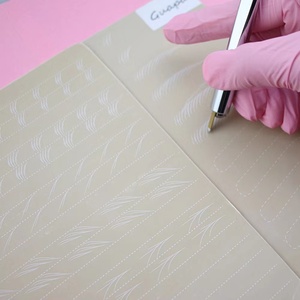 Trazos de pelo básicos, Microblading, <span class=keywords><strong>sin</strong></span> tinta, práctica de <span class=keywords><strong>piel</strong></span>, doble cara, diseñado para práctica de cejas, tatuaje de látex - Product Image 5