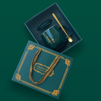 Cadeau d'anniversaire cadeau de fête des mères tasse en céramique avec couvercle cuillère peut imprimer LOGO bureau promotionnel