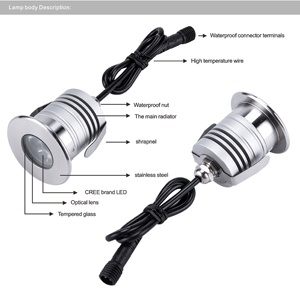 Luz LED Sumergible P68, Resistente al Agua, para Estanques, Cascadas, Fuentes, Spa, Sauna, Decoración, <span class=keywords><strong>Foco</strong></span> LED para <span class=keywords><strong>Piscina</strong></span>, 12V 24V 3W - Product Image 5