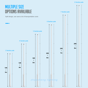 Bán buôn tùy chỉnh 7M 8M cao kết hợp năng lượng mặt trời chiếu sáng đường phố cực ngoài trời Vườn thương mại sử dụng vật liệu thép mạ kẽm - Product Image 6