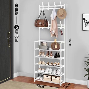 رف تخزين متعدد الطبقات للملابس والأحذية بطول 80 سم، 5 طبقات، رف بسيط قابل للتركيب على الباب لتنظيم وتخزين القبعات والأحذية - Product Image 2