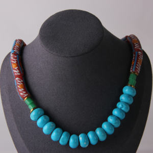 新着天然樹脂真鍮ディスクカラフルなビーズネックレス女性カスタムロングチョーカーブライダルネックレス - Product Image 2