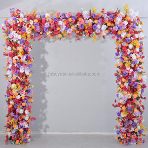 <span class=keywords><strong>SA</strong></span> décor de toile de fond de mariage arc floral support carré cadre soie rose fleurs décor entrée violet rouge fleur arc pour événement fête - Product Image 3