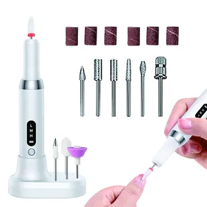 Cordless Electric Professional Rechargeable Nail File Machine Nail Drill Bits For Acrylic Gel Nails Manicure Pedicure Polishing