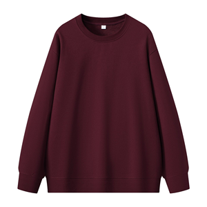 Fabricants de vêtements personnalisé automne nouvelle couleur unie 430 grammes col rond sweat ample surdimensionné unisexe haut à manches longues - Product Image 2