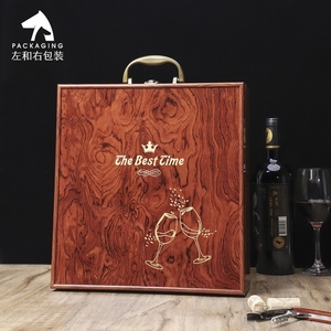 Wholesale Luxury Customized Whiskey Packaging Gift Box Recyclable Wooden Wine Box