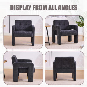 <span class=keywords><strong>Fauteuil</strong></span> individuel moderne minimaliste décontracté pour salon, chambre à coucher, bureau, en chenille, avec dossier à oreilles, écologique - Product Image 5